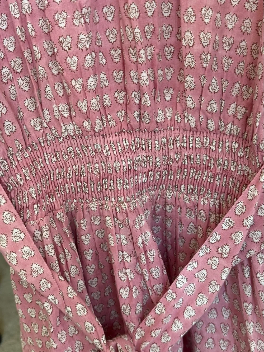Marea Pink Floral Mini Dress with V-Neck, XS - Picture 5 of 6